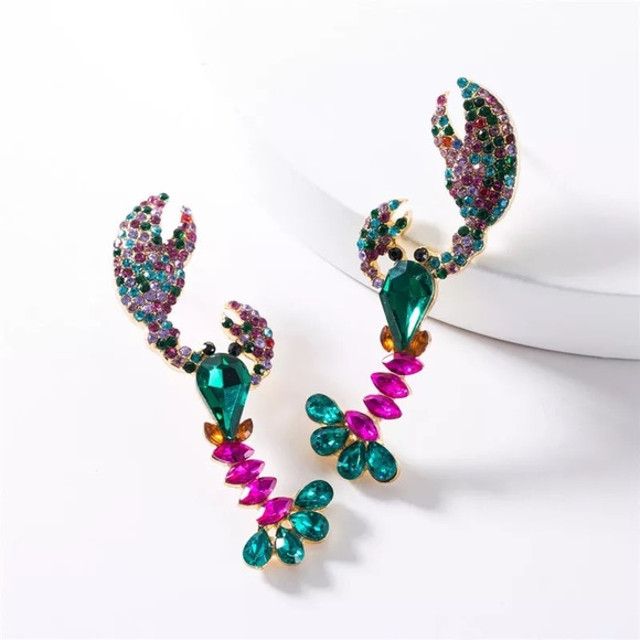 Jewelry - NWT Lobster Jeweled Stud Earrings